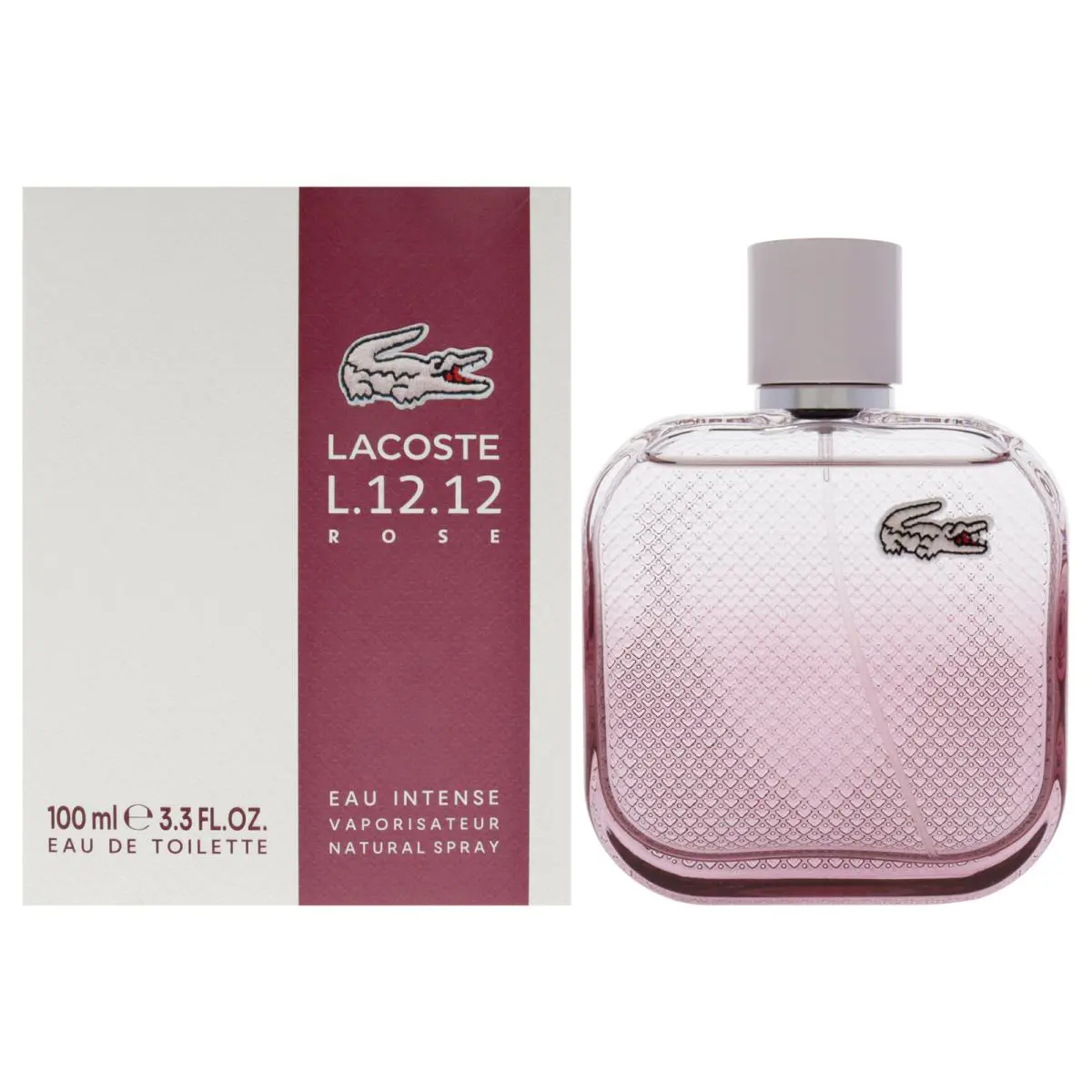 2 Pack Lacoste Eau De L.12.12 Rose Eau Intense by Lacoste For Women - 3.3 oz ED