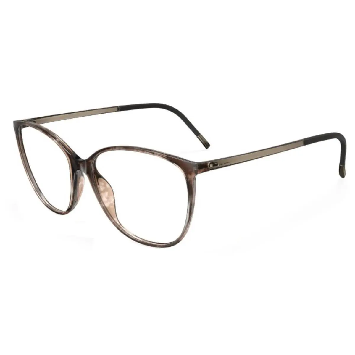 Spx Illusion Women`s Round Cat Eye Eyeglass Frame - 160175 - Austria Havana Tobacco/Clear Demo (92105415) by Silhouette