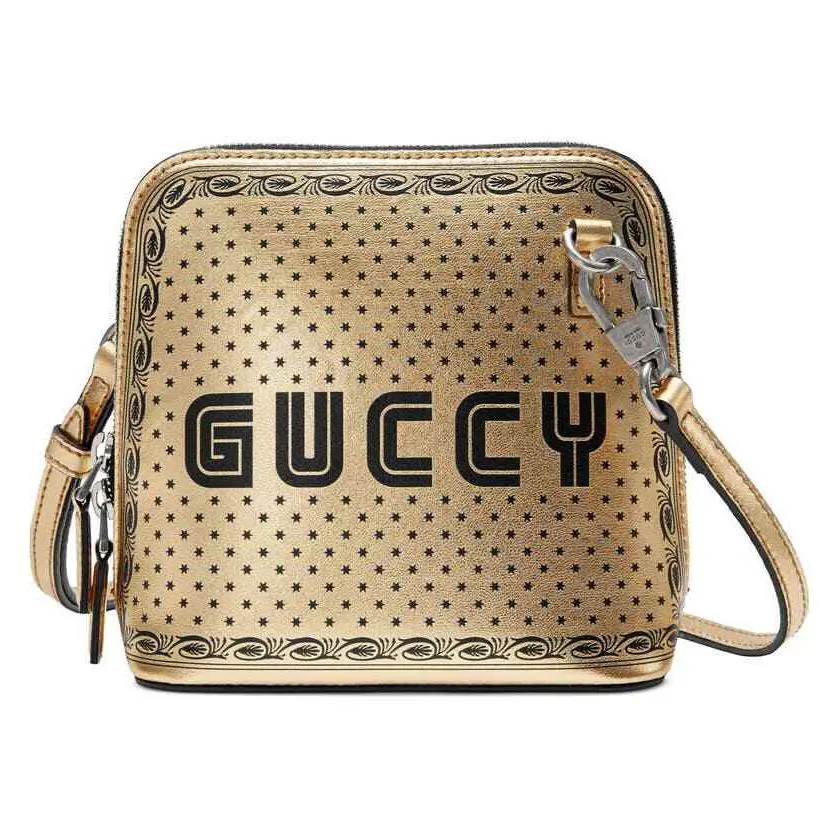 L132918 Guccy Logo Moon Stars Leather Crossbody Bag by Gucci