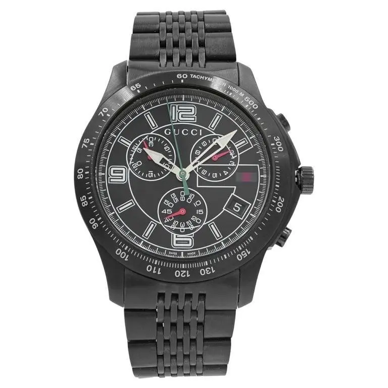 Gucci G-timeless YA126217 Men`s Black Dial Stainless Steel Watch