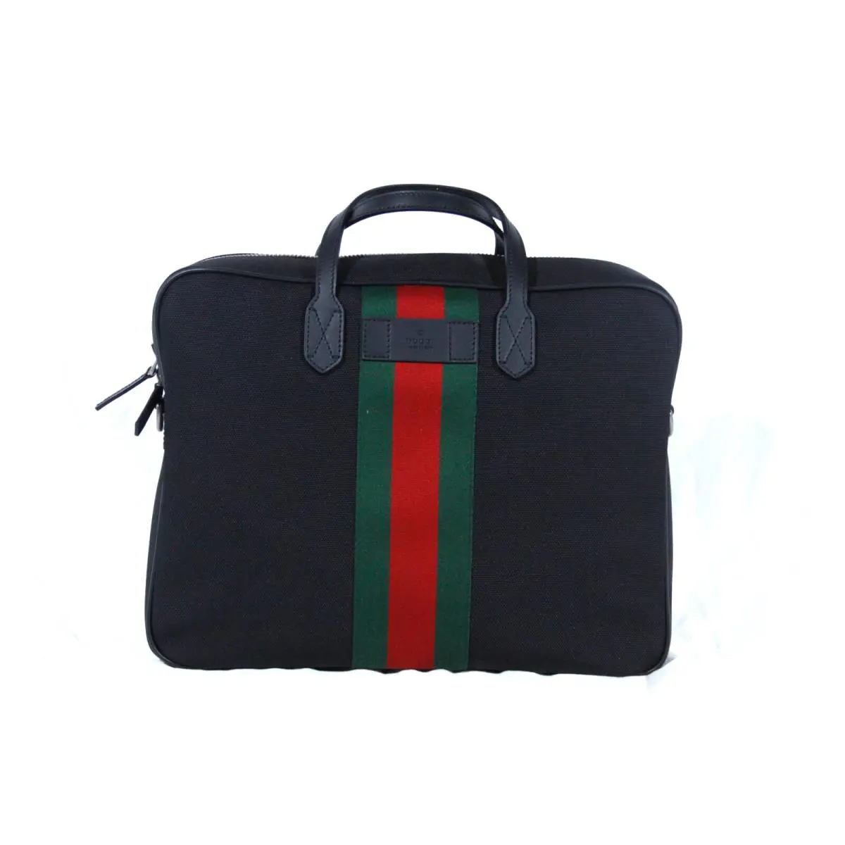 Men`s Fabric Leather Trims Briefcase Made in Italy by Gucci