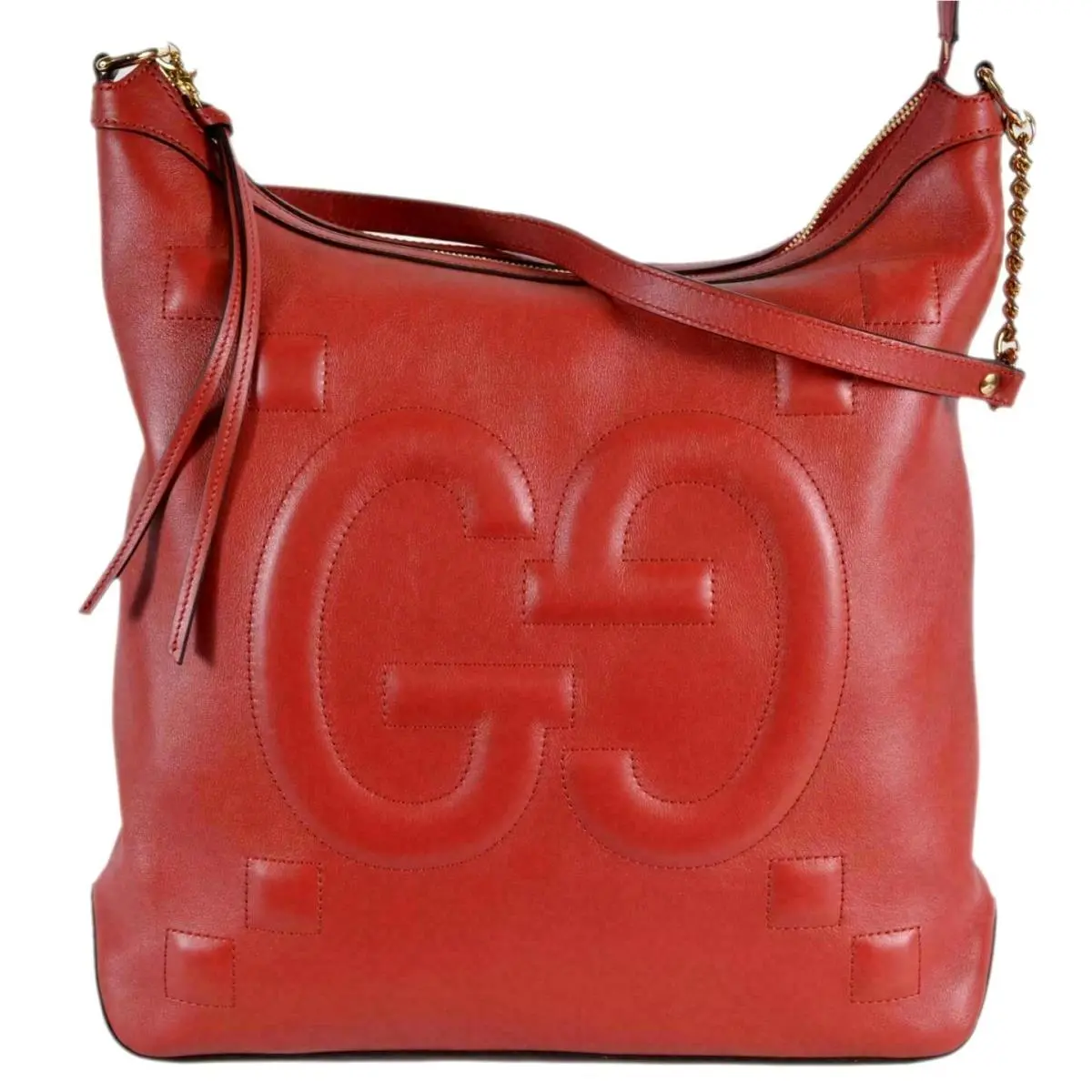 Gucci Red Leather GG Apollo Hobo Shoulder Bag 453562