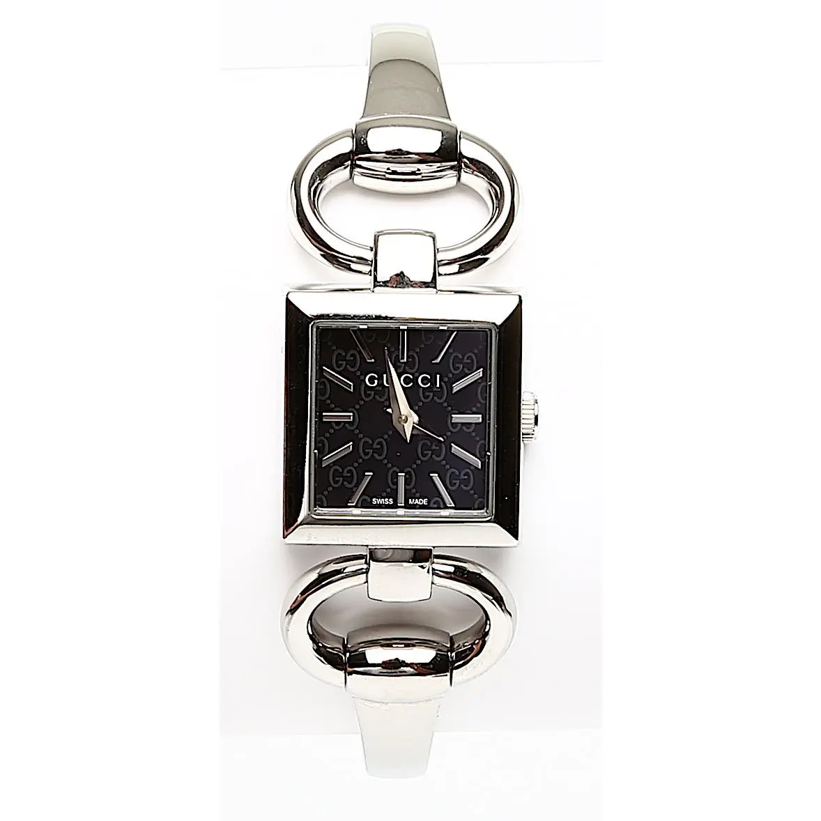 Gucci Tornabuoni GG Signature Pattern Silver Bracelet Ladies Watch F1502