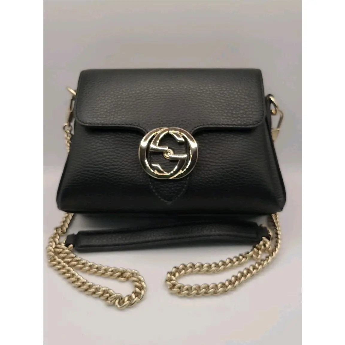 Gucci Mini Interlocking GG Bag - Black w/ Gold Toned Hardware