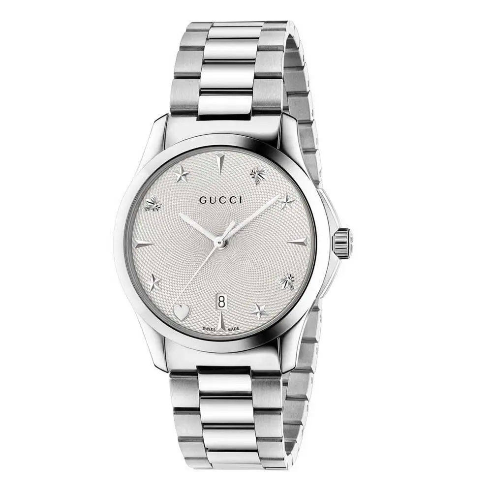 Gucci G-timeless Women`s Silver Tone Watch - YA1264028
