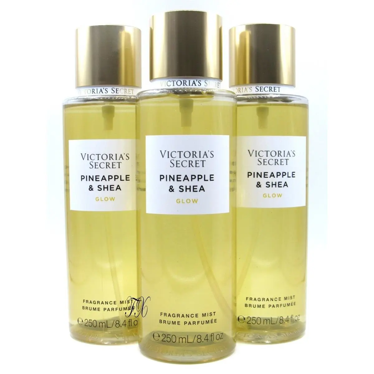 Victoria`s Secret Pineapple Shea Glow Fragrance Mist 8.4 FL OZ Lot OF 3 Pcs