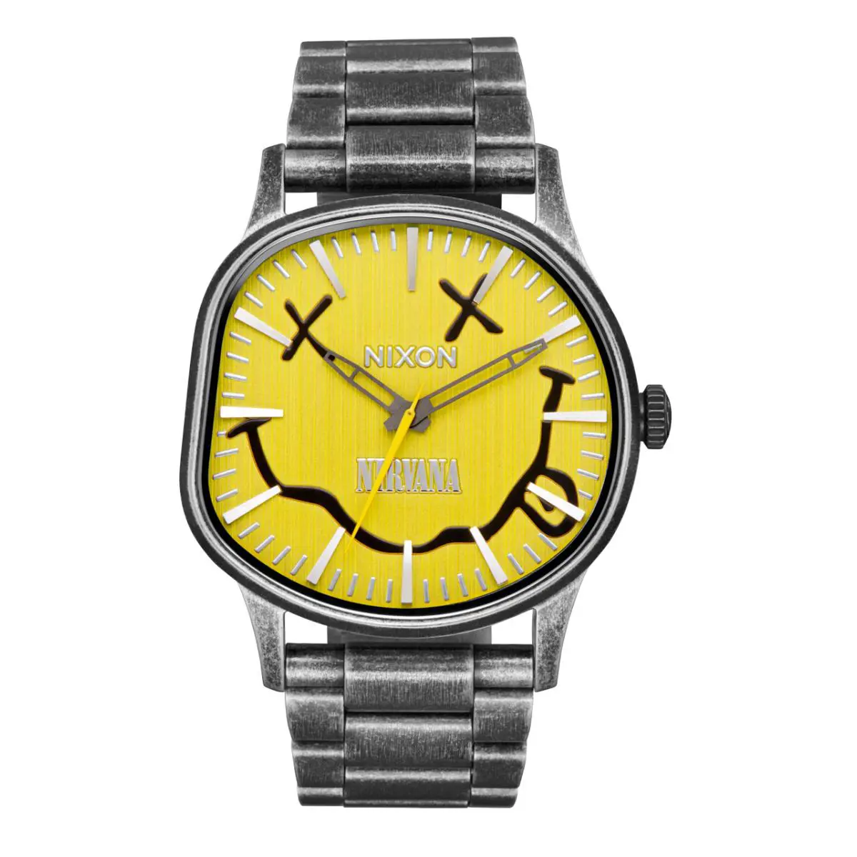 Nirvana Nixon Sentry Wobble Yellow Smiley Face Watch A14175273