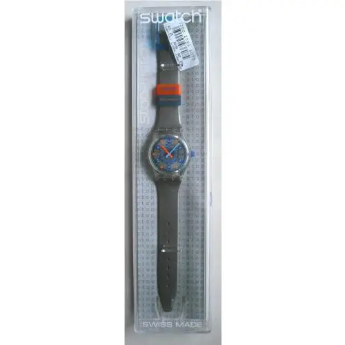 Swatch Stop Watch Metal Flash SSK104 with Case Papers 1993 Nos Swiss Made