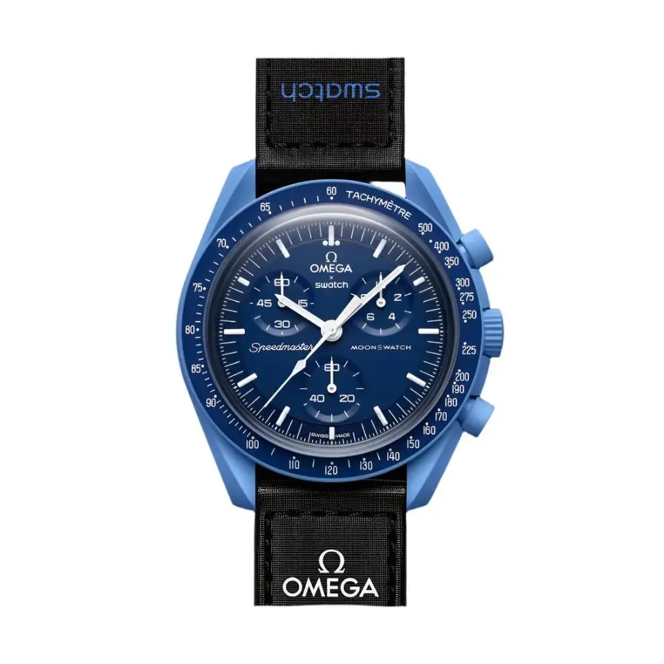 Swatch X Omega Moonswatch Mission to Neptune SO33N100 Chrono Quartz Unisex Watch