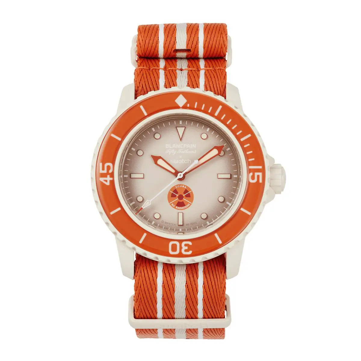 Blancpain x  Arctic Ocean SO35N100 Beige Orange 42mm Automatic Wrist Watch by Swatch