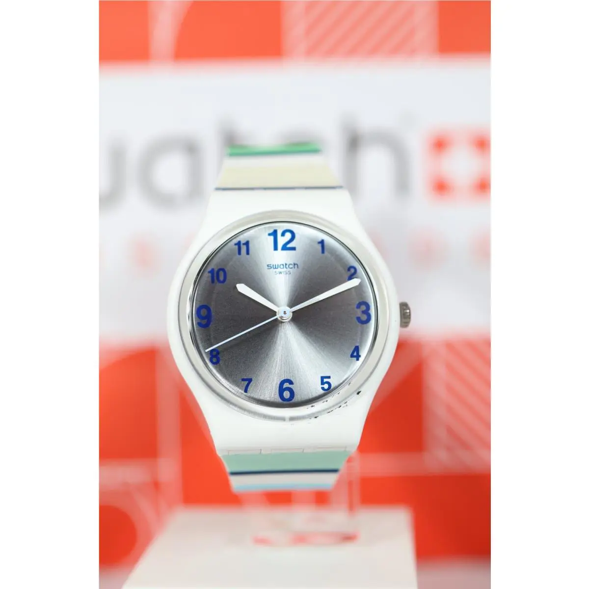 Limited Swiss Swatch GW189 Marinai 18 Gents 34mm Blue Green Nautical Summer