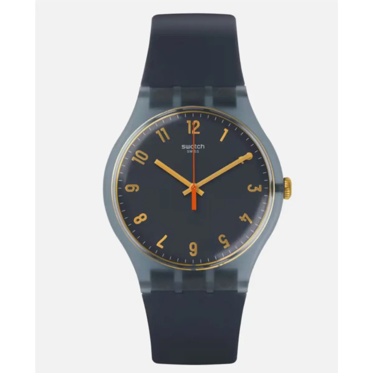 Swiss Swatch Nuit Blue Dark Gray Dial Unisex Watch SUOM105 Gent 41MM