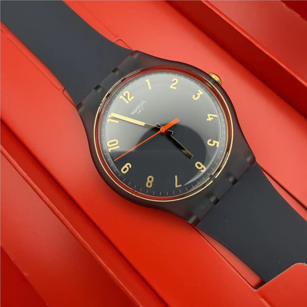 Nuit Bleue SUOM105 Blue Silicone Swiss Quartz Unisex Watch 41mm by Swatch