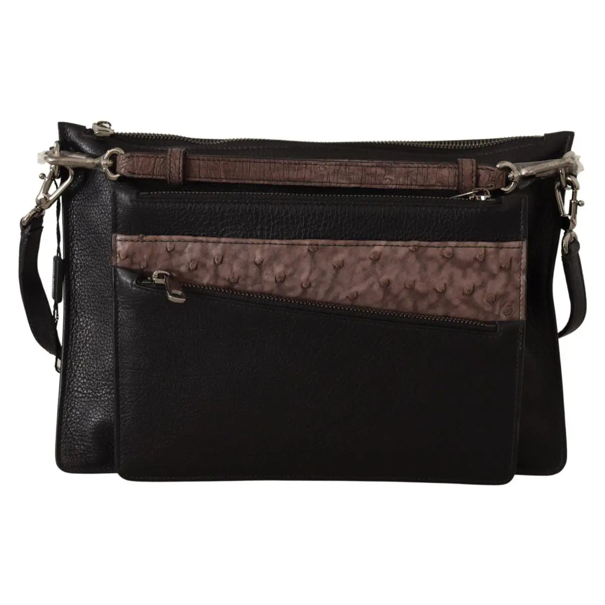 Dolce Gabbana Black Exotic Leather Shoulder Sling Alta Sartoria Bag