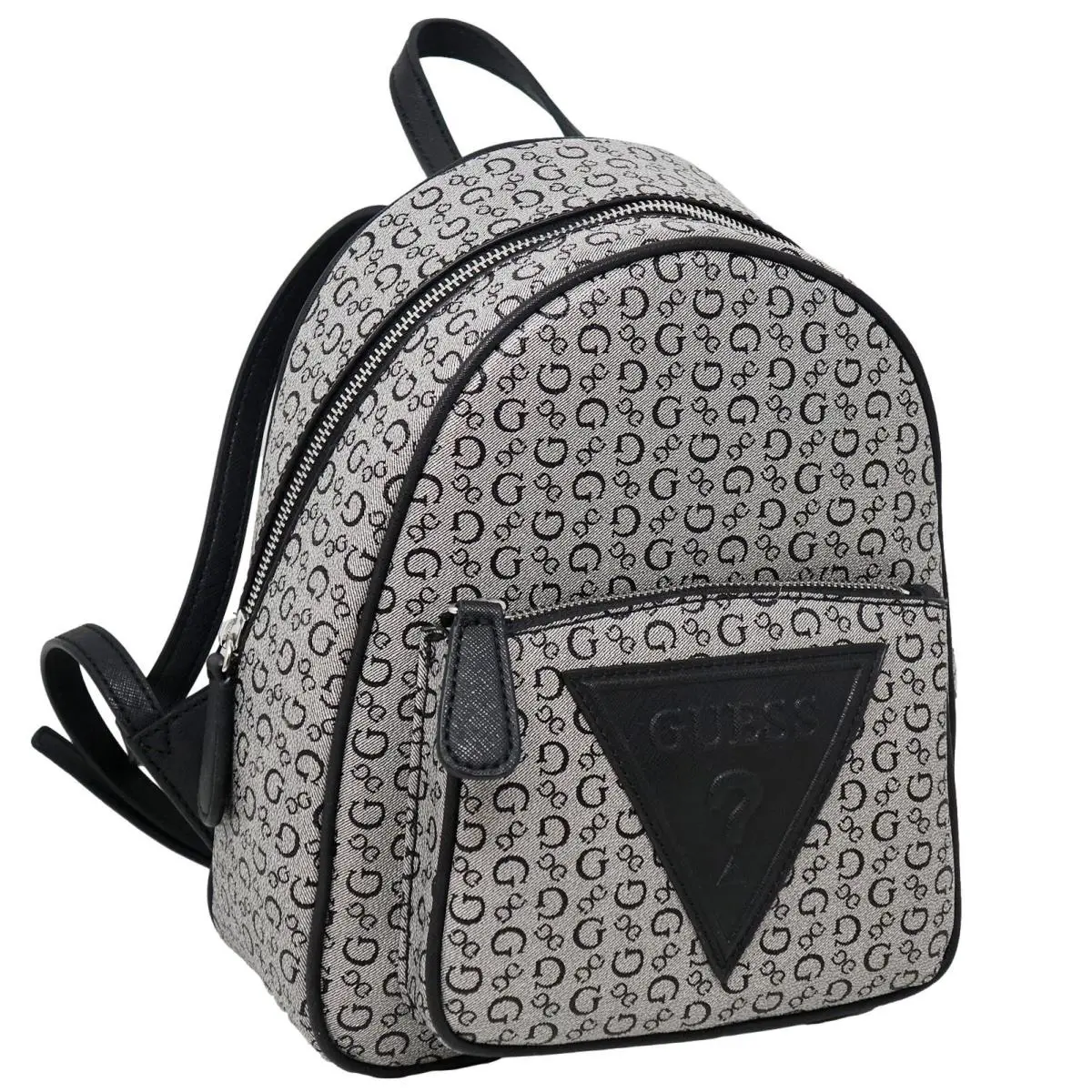 Guess Women`s Black Logo Print Backpack Bag Handbag Purse