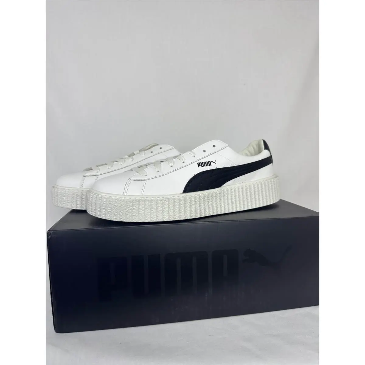 by Rihanna Fenty Mens 12 Creeper Sneakers Leather White Black 364462-01 by Puma