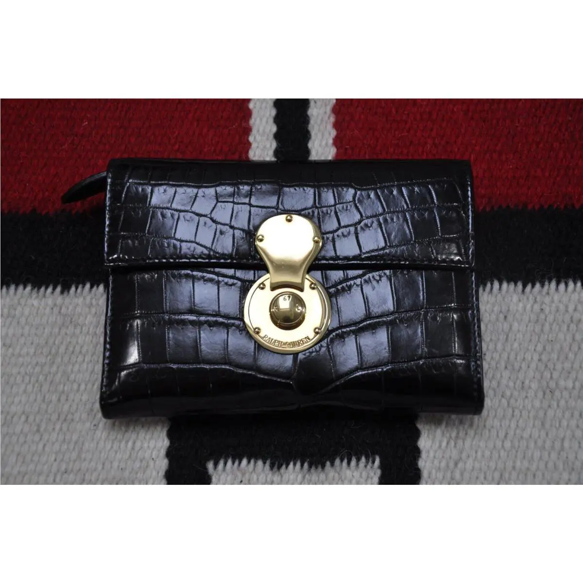 Ralph Lauren Collection Purple Label Black Alligator Cooper Wallet