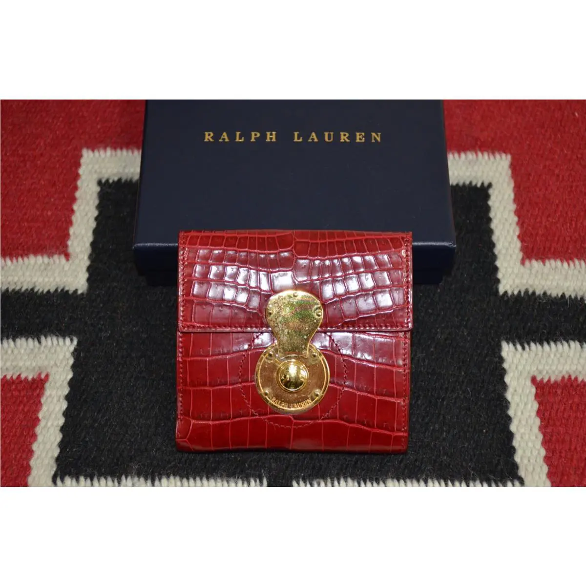 Ralph Lauren Collection Purple Label Red Alligator Cooper Wallet