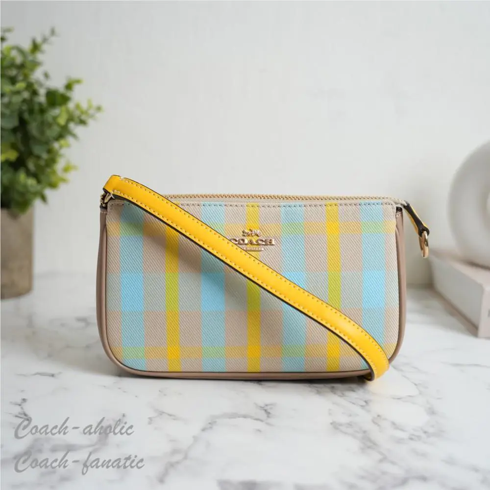 Coach CBK65 Nolita 19 with Plaid Print in Bright Maize