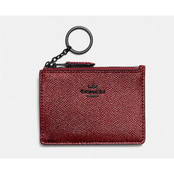 Coach Red Metallic Mini Skinny ID Card Case Women`s Wallet L37558