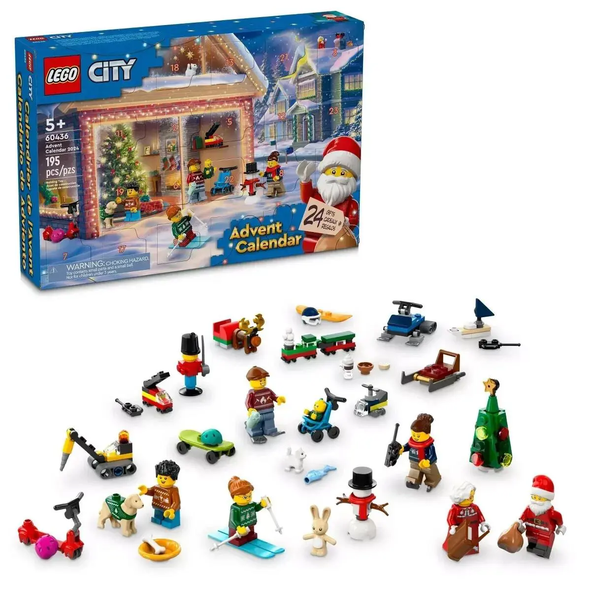 Lego City Advent Calendar 2025 Playset Santa Mrs. Claus Minifigures 60475