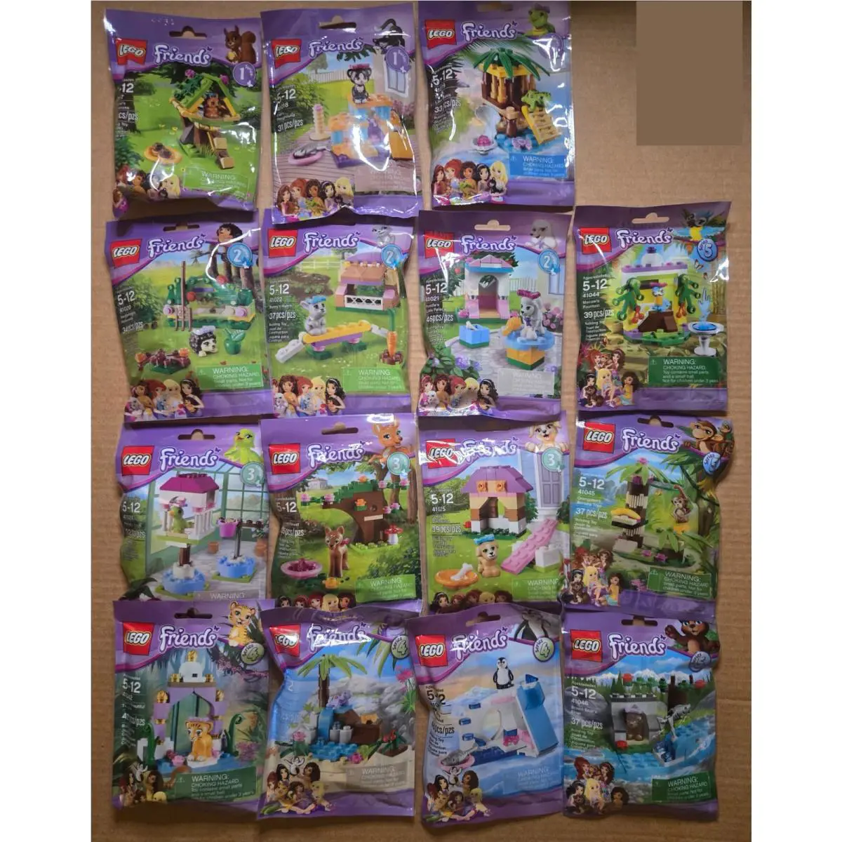 Lego Friends Animals Pouches Series 1 to 5 Complete Sets