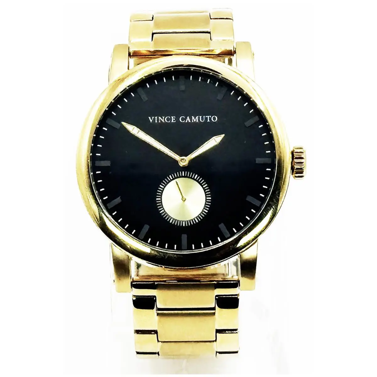 The Cadet VC/1109BKGP Men`s 44mm Gold Tone / Black Dial Watch by Vince Camuto