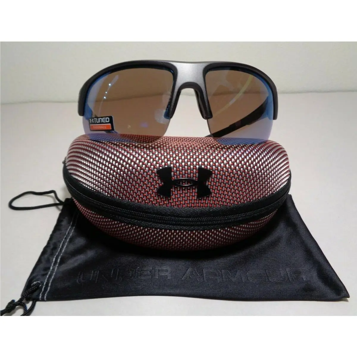 Under Armour Changeup Dual Satin Carbon Black Blue Men`s Sunglasses