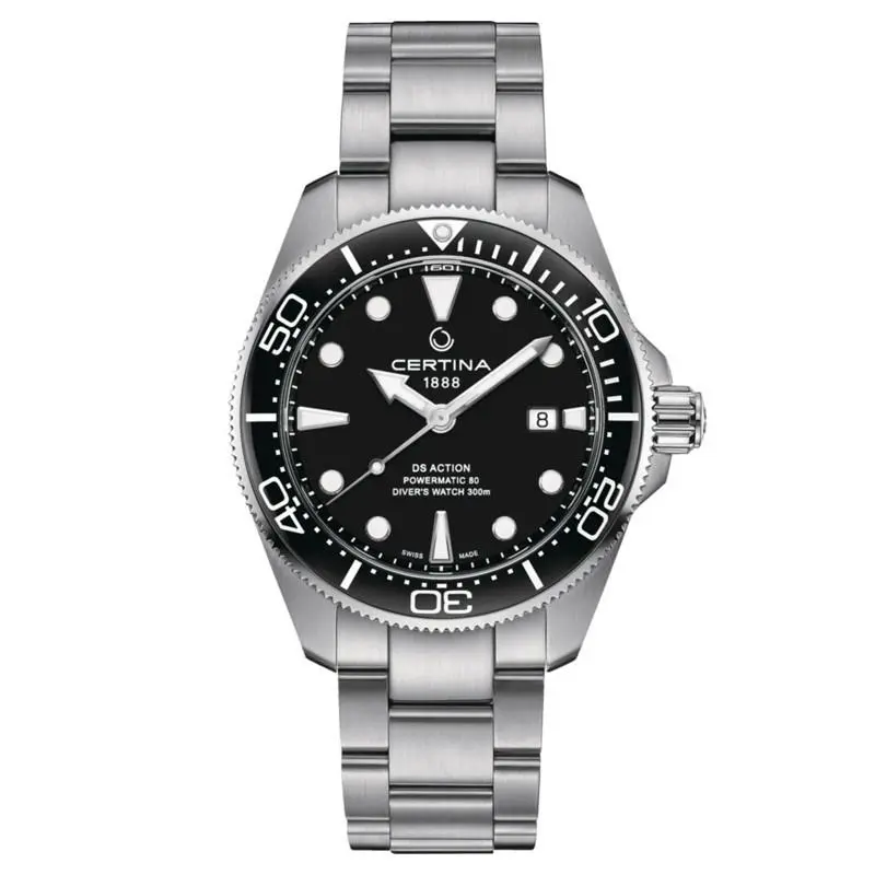 Certina DS Action Diver Powermatic 80 Black Dial 43mm Men`s Watch C0326071105100