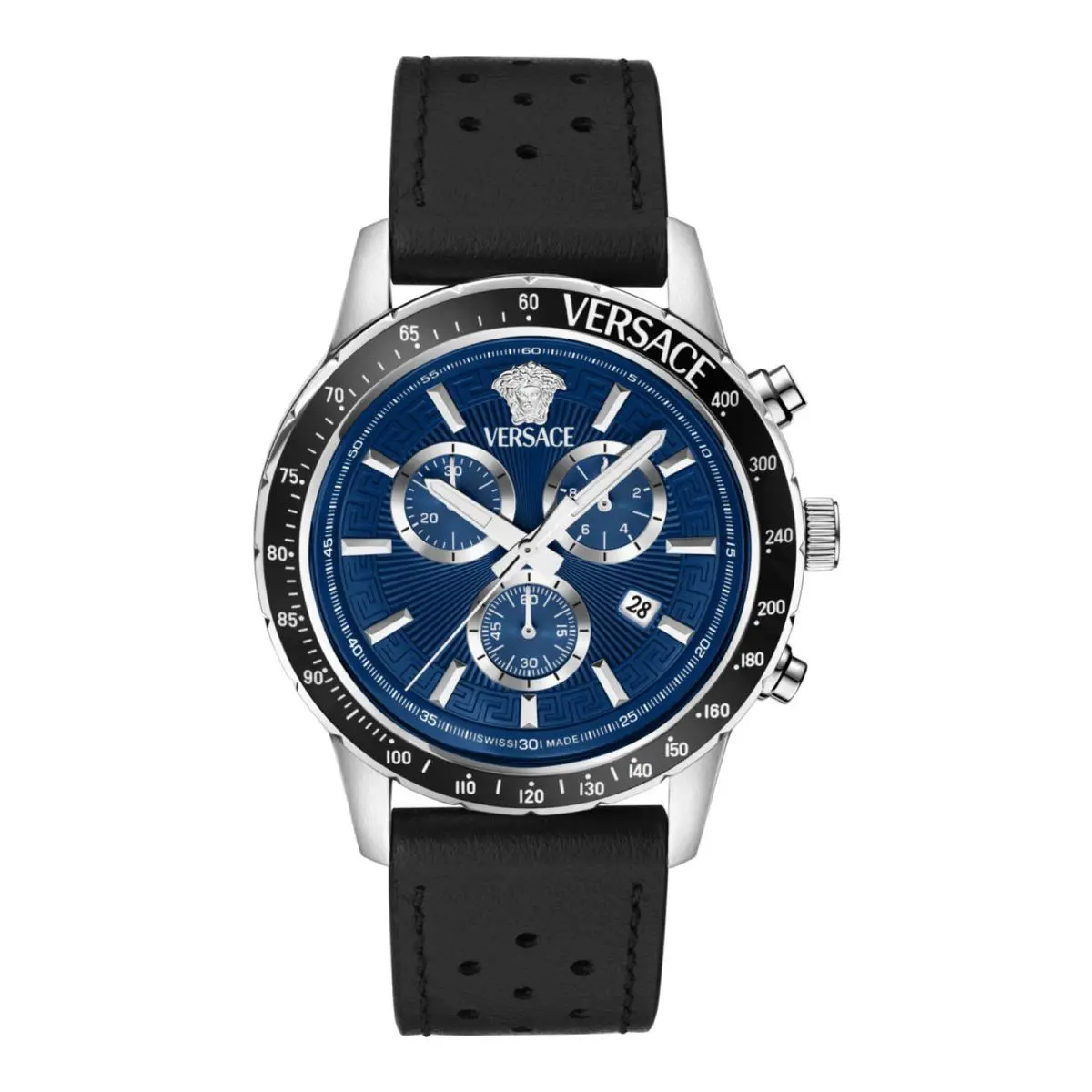 Versace Mens Stainless Steel 44mm Strap Fashion Watch