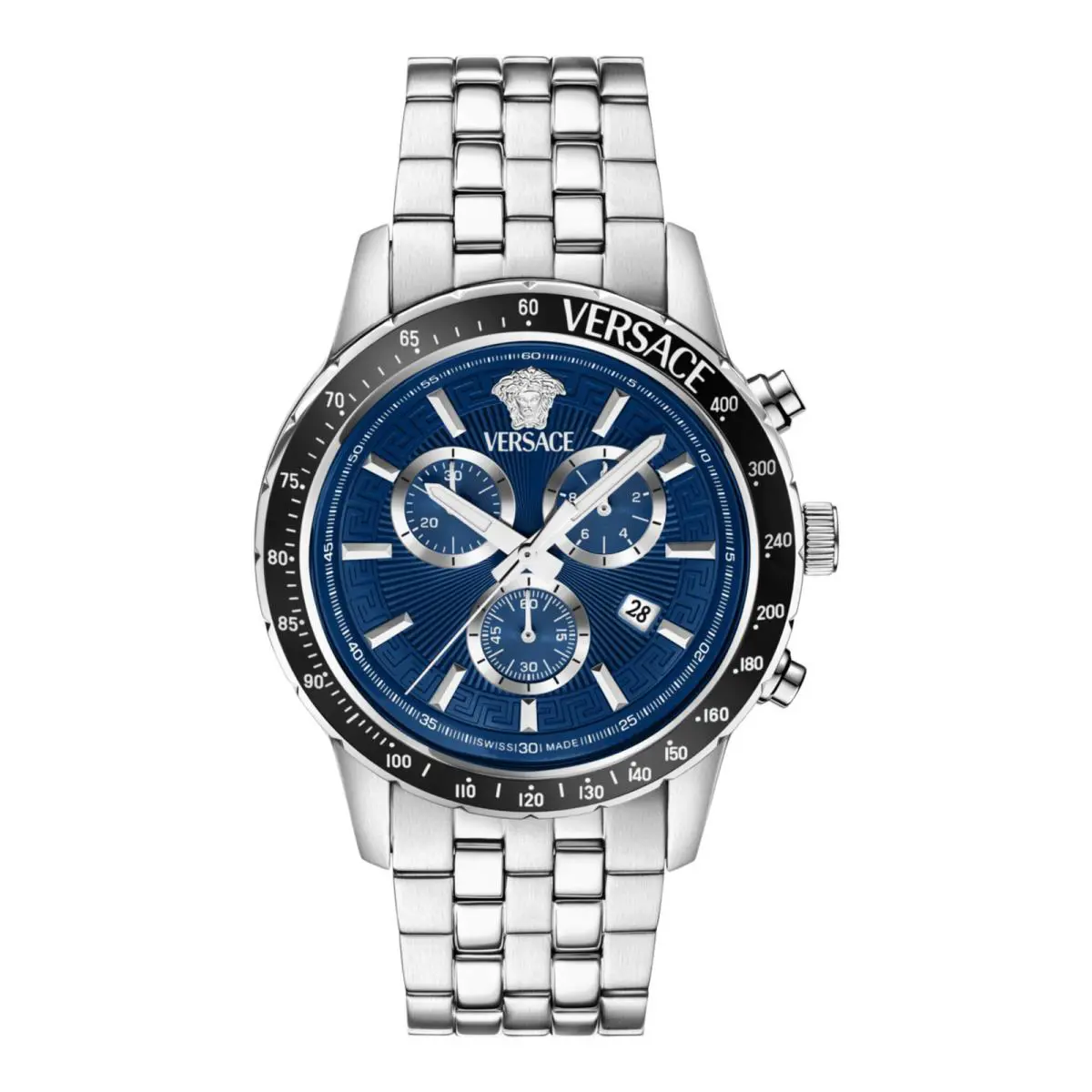 Versace Mens Stainless Steel 44mm Bracelet Fashion Watch