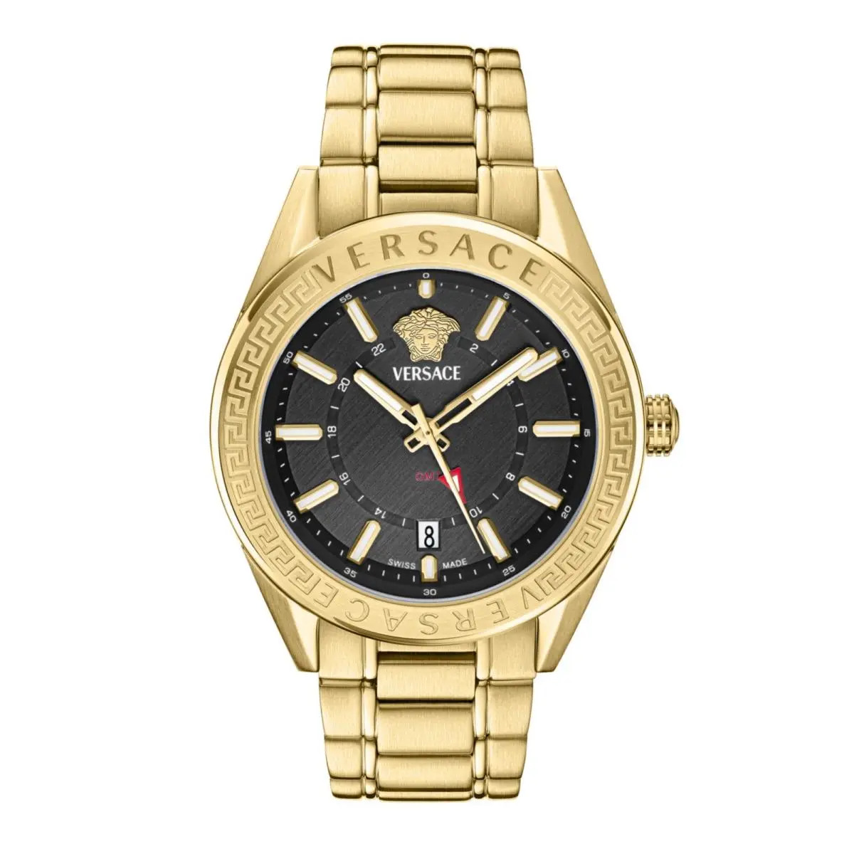 Versace Mens Gold 42mm Bracelet Fashion Watch