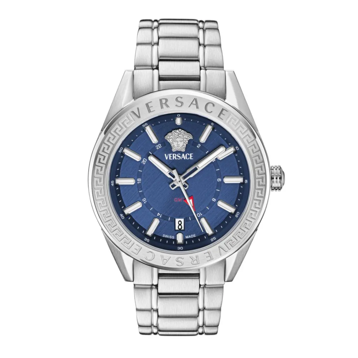 Versace Mens Stainless Steel 42mm Bracelet Fashion Watch
