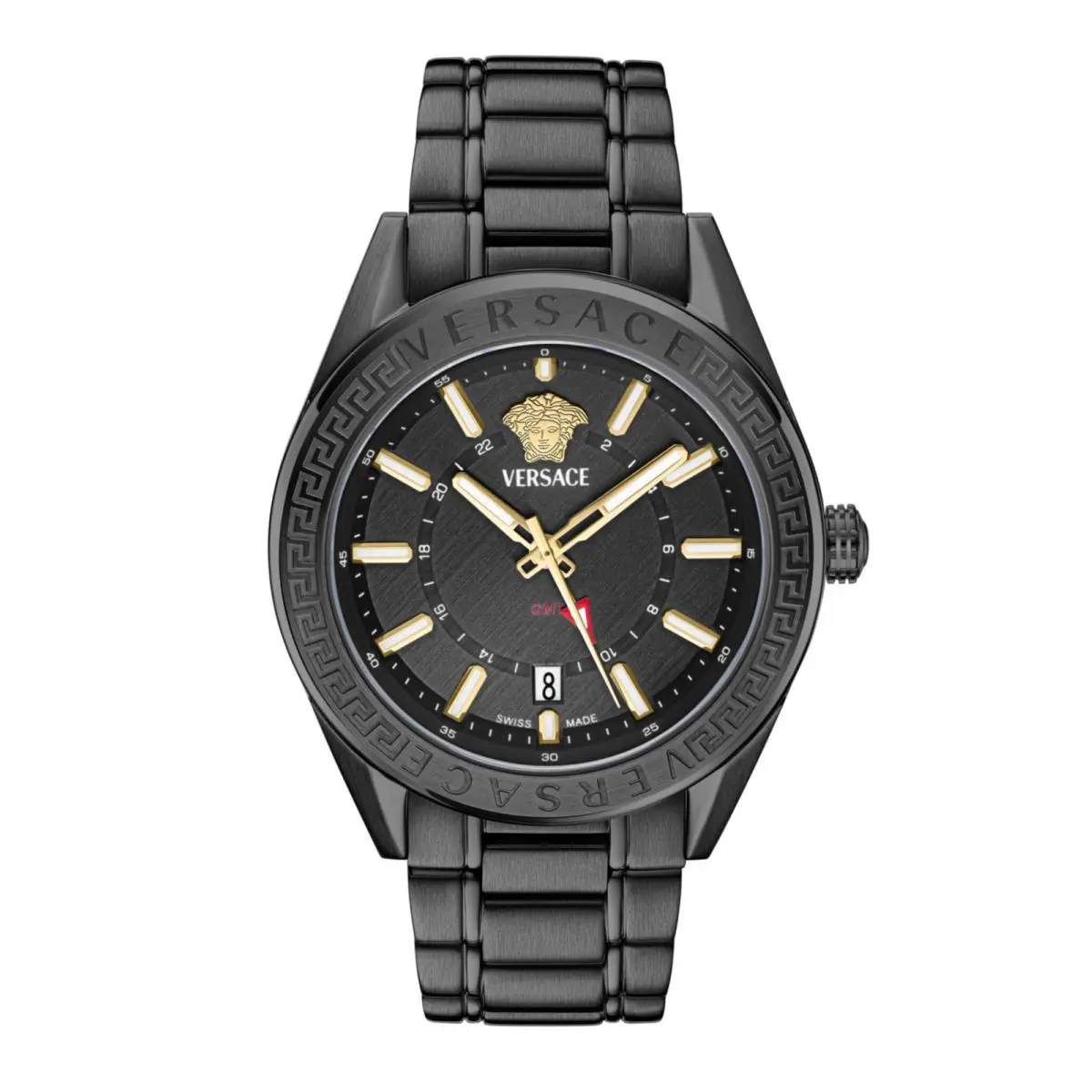 Versace Mens Black 42mm Bracelet Fashion Watch