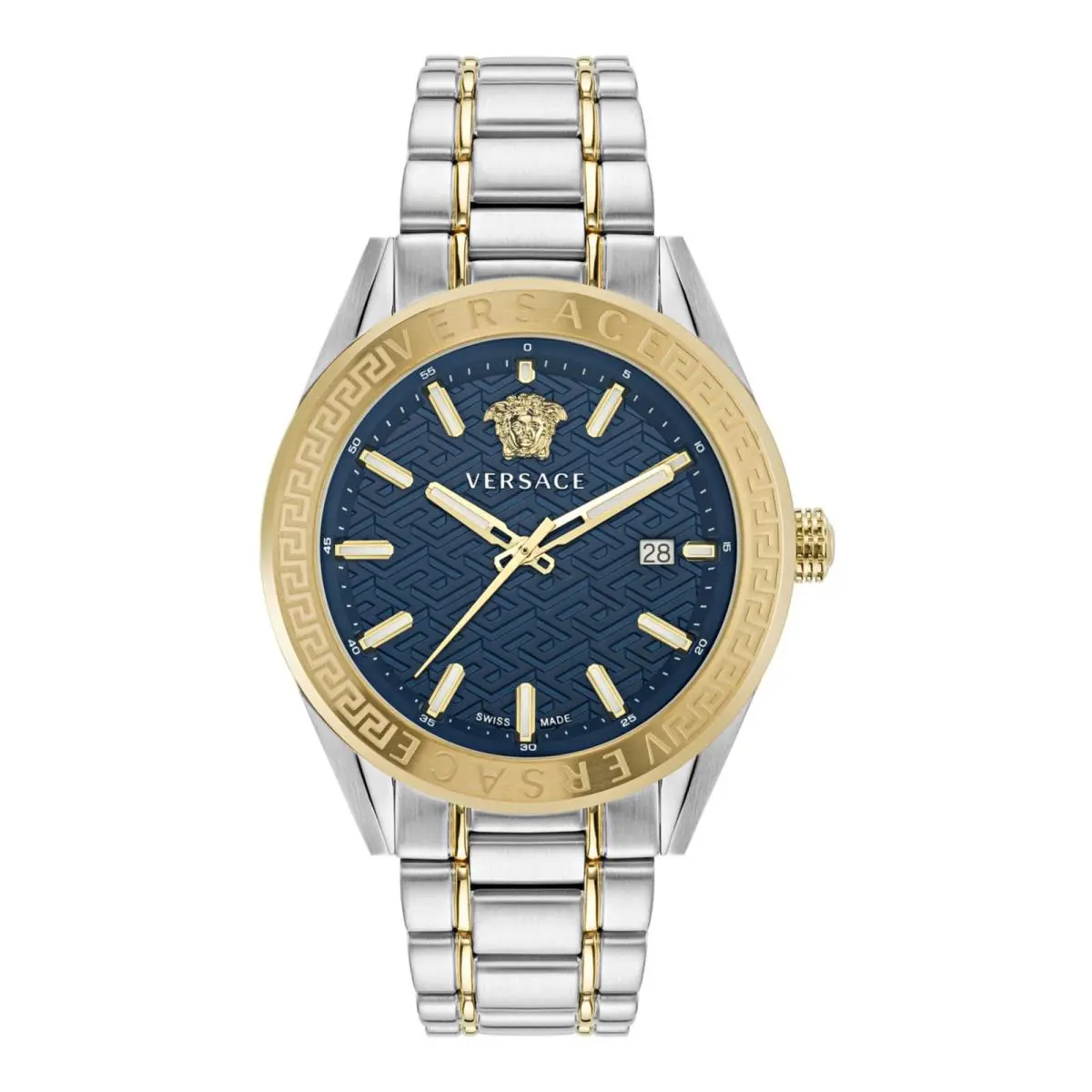 Versace Mens Two Tone 42mm Bracelet Fashion Watch