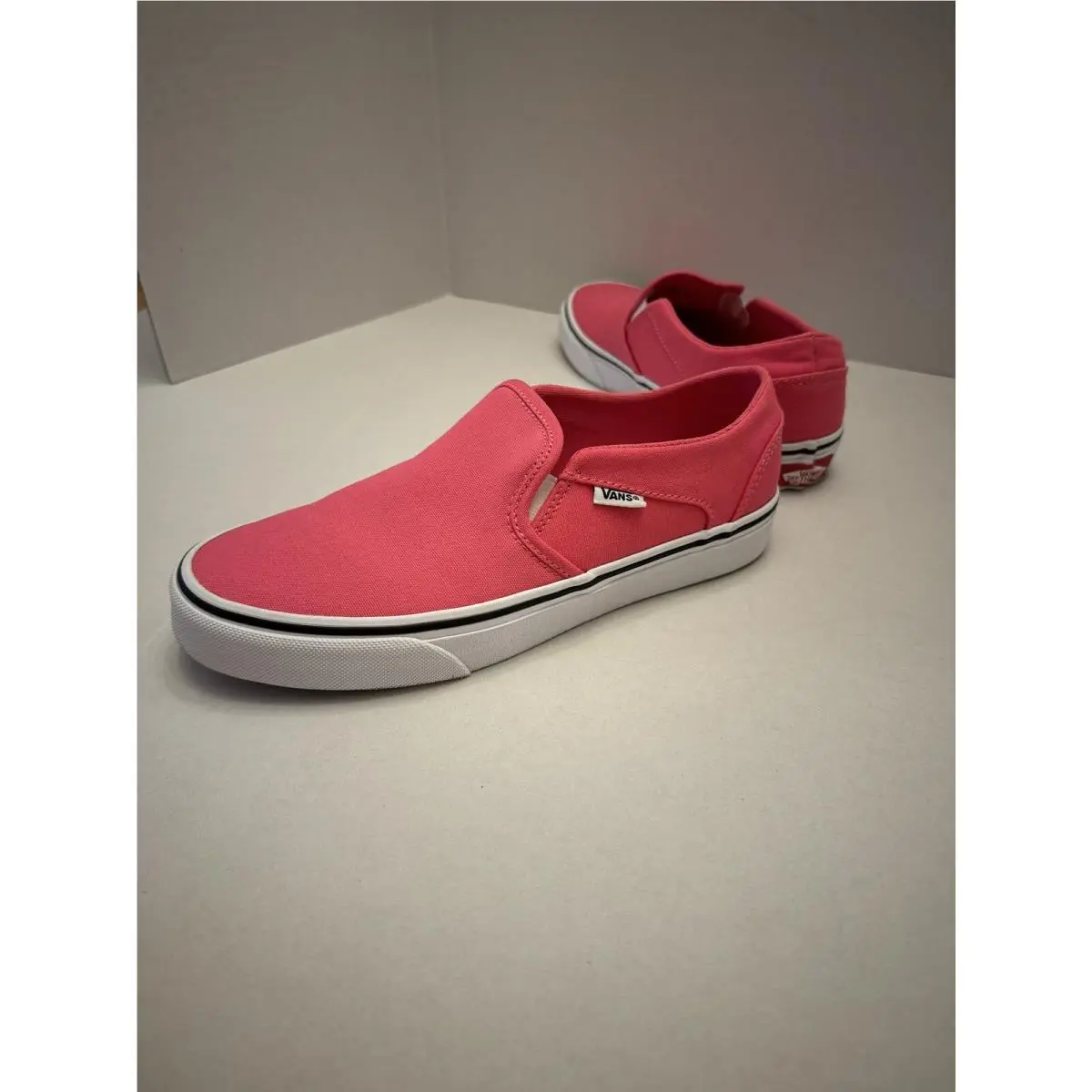 Vans Slip On Pink Honeysuckle Asher Sneakers Women’s Size 8