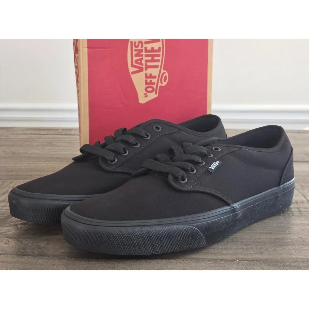 Vans shoes - Vans Atwood Black/Black Canvas Skateboard Sneakers - VN000TUY186 - Black (UPC: 766182062334) 2