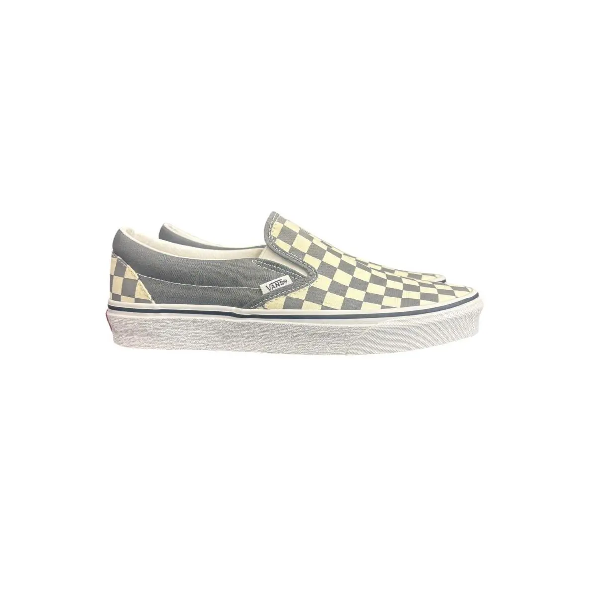 Vans Classic Slip-on Checkerboard Pewtertrwht Men 7.5 Women 9 - (Checkerboard) Pewter/True White