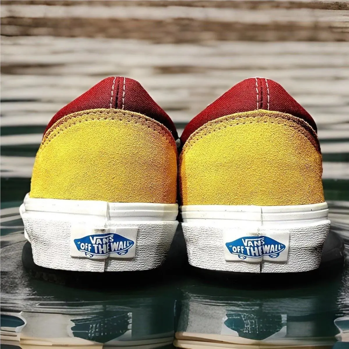 Vans shoes - Vans Old Skool Retro - Old Skool Retro - Vans Old Skool Retro - Red, Pastel Blue, Yellow & White (UPC: 193395942052) 1