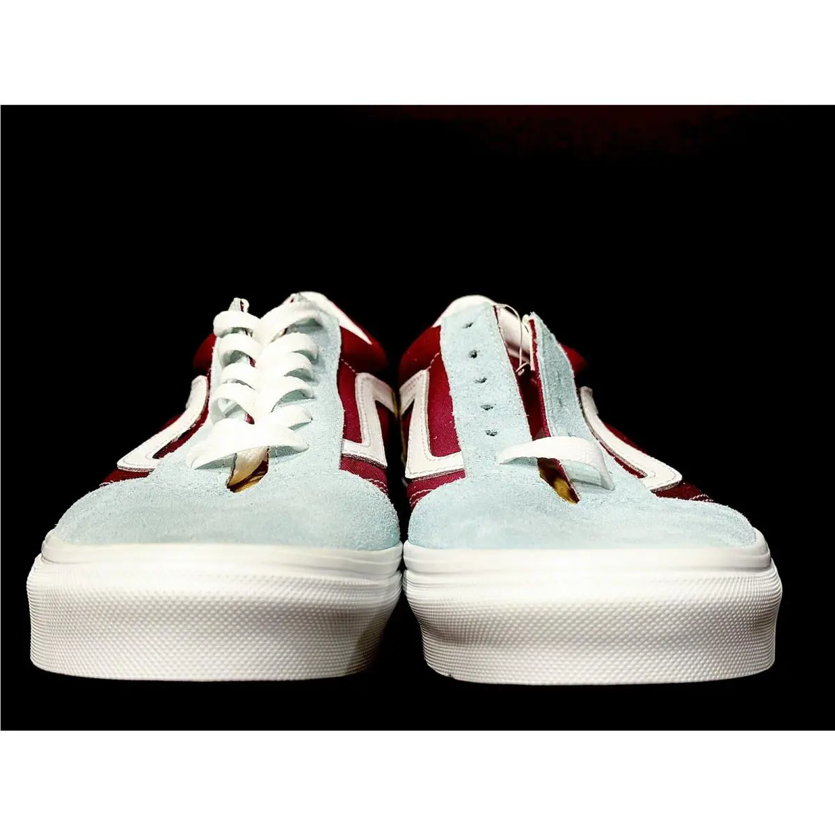 Vans shoes - Vans Old Skool Retro - Old Skool Retro - Vans Old Skool Retro - Red, Pastel Blue, Yellow & White (UPC: 193395942052) 5