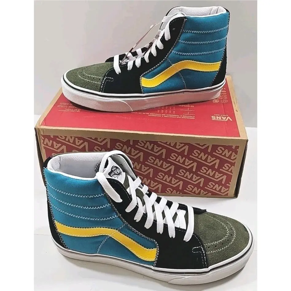 Vans Woman 8.5 Men`s 7 Zig Zag Multi/true Skate Sk 8-Hi Sneakers