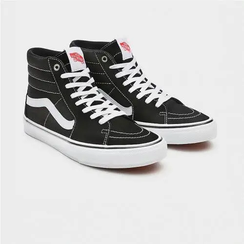 Vans SK8-HI Suede Canvas Skate Sport Sneaker Men Shoes Black/white/r Size 10
