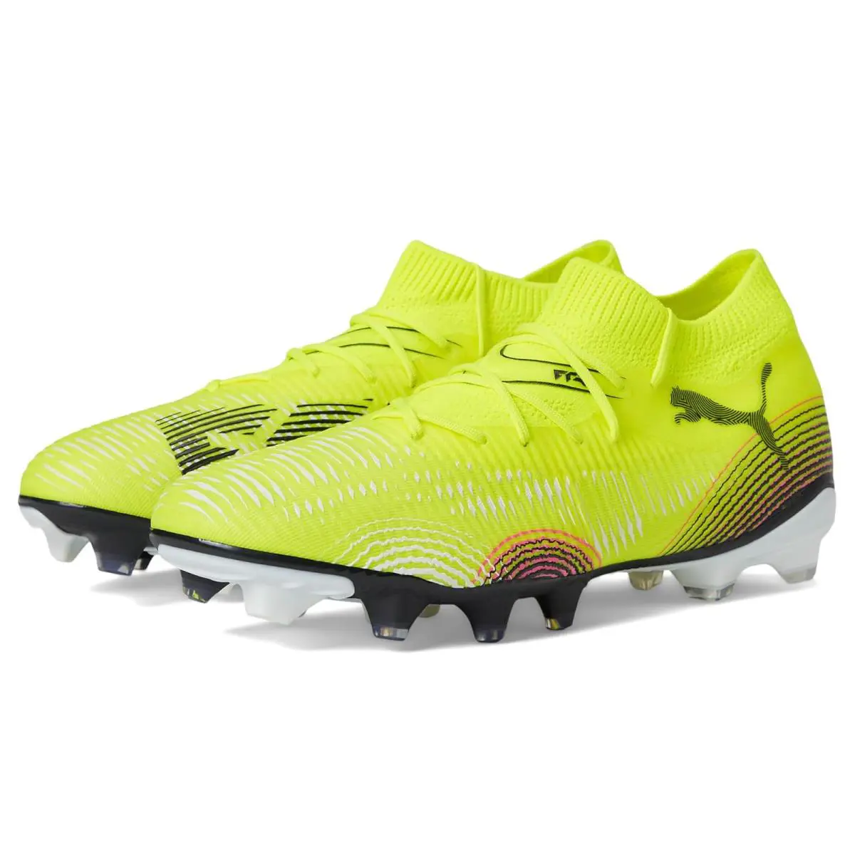 Woman`s Shoes Puma Future 8 Match Firm Artificial Ground Soccer Cleats Yellow Alert-Puma Aged Silver-Sun Struck