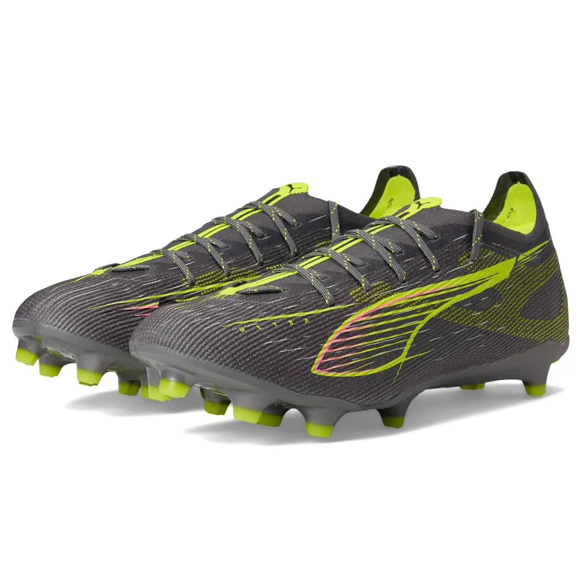 Man`s Shoes Puma Ultra 5 Pro Firm Artificial Ground Soccer Cleats Matte Aged Silver-Yellow Alert-Sun Struck