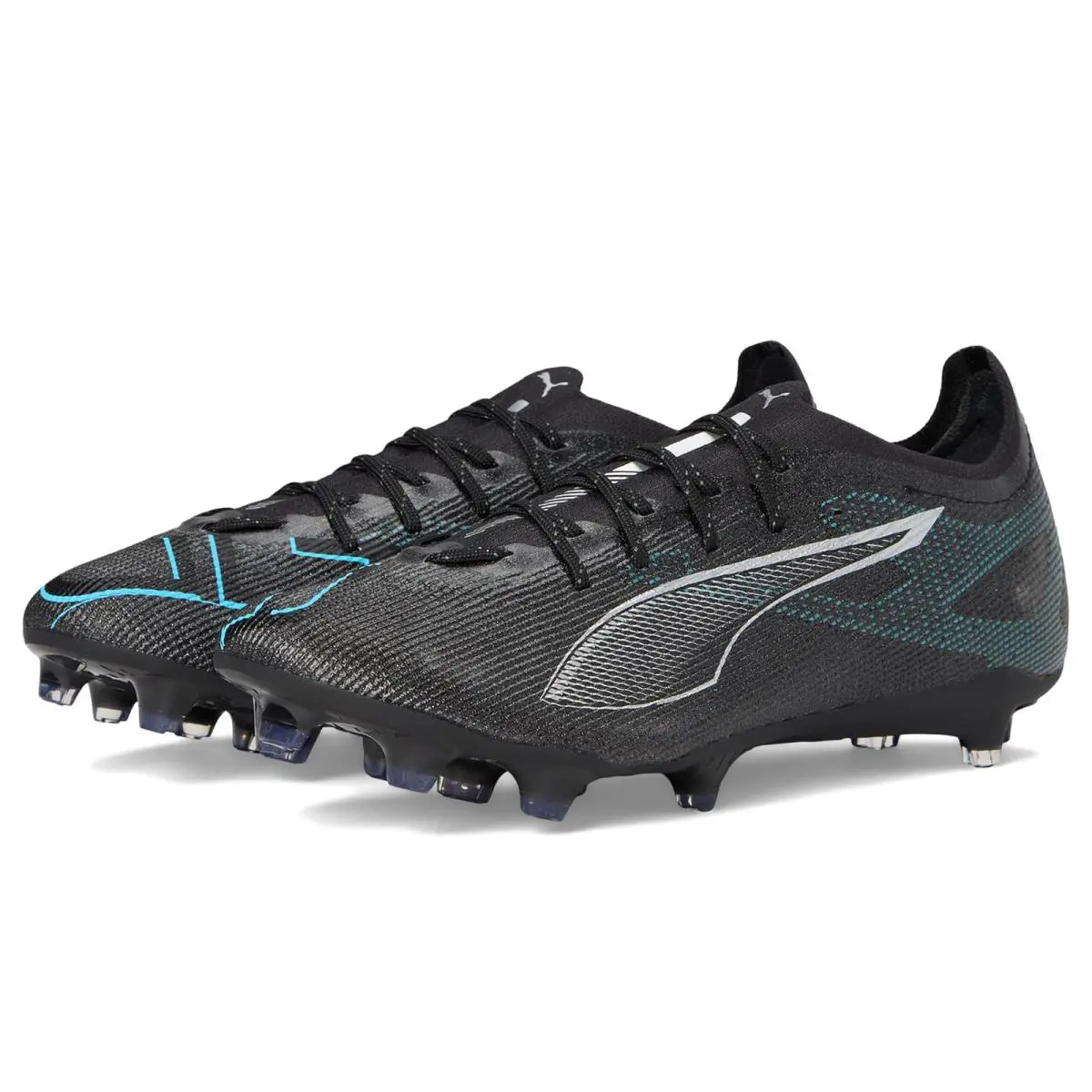 Man`s Shoes Puma Ultra 5 Pro Firm Artificial Ground Soccer Cleats Puma Black-Puma Silver-Bright Aqua
