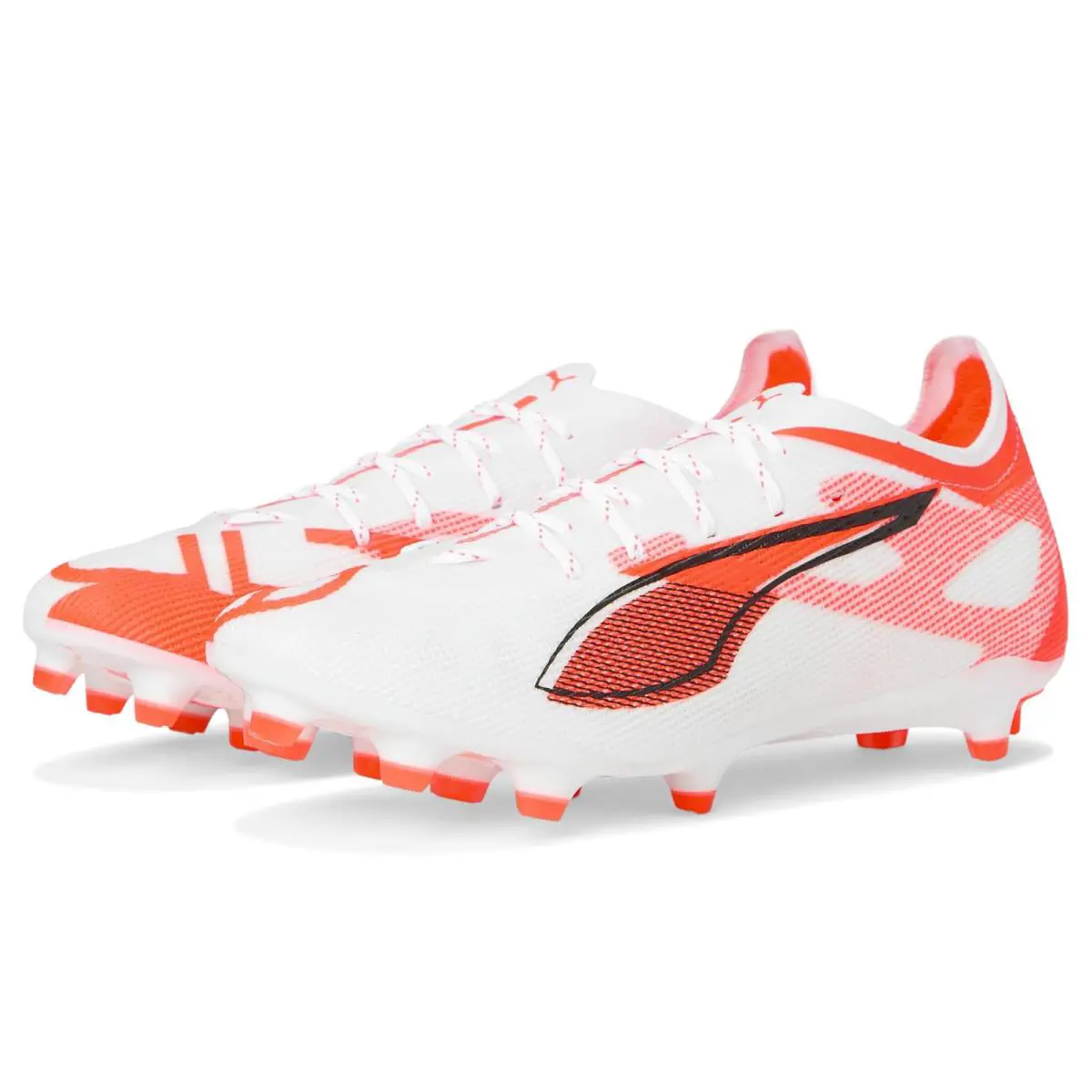 Man`s Shoes Puma Ultra 5 Pro Firm Artificial Ground Soccer Cleats Puma White-Puma Black-Glowing Red