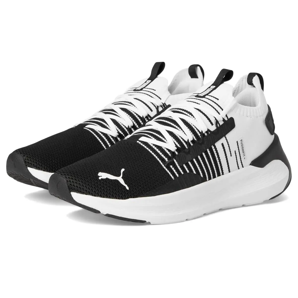 Man`s Sneakers Athletic Shoes Puma Softride Symmetry Fuzion Running Shoes - PUMA Black/Cool Dark Gray/PUMA White