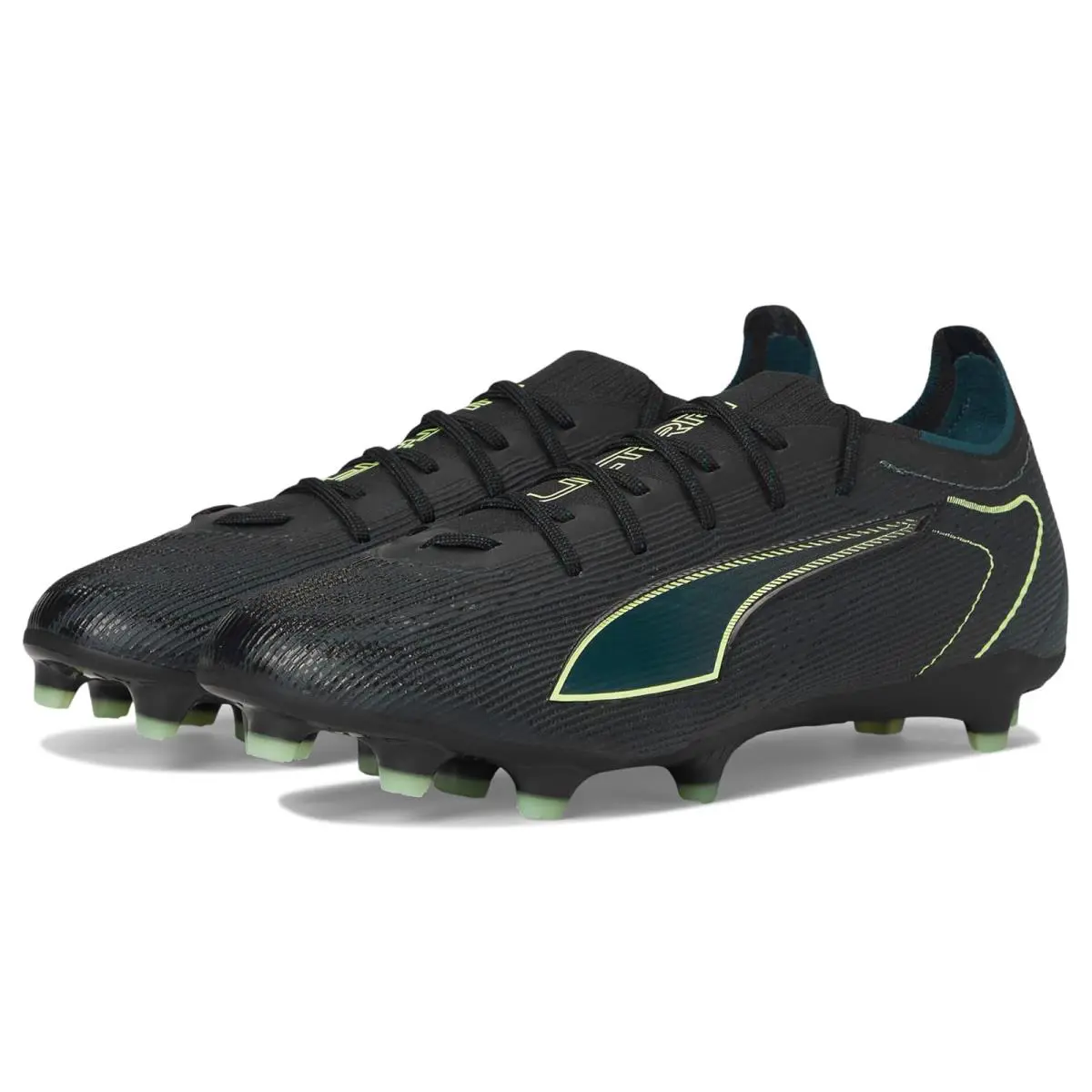 Man`s Shoes Puma Ultra 6 Pro Firm Artificial Ground Soccer Cleats Black/Fizzy Light/Green Terrain