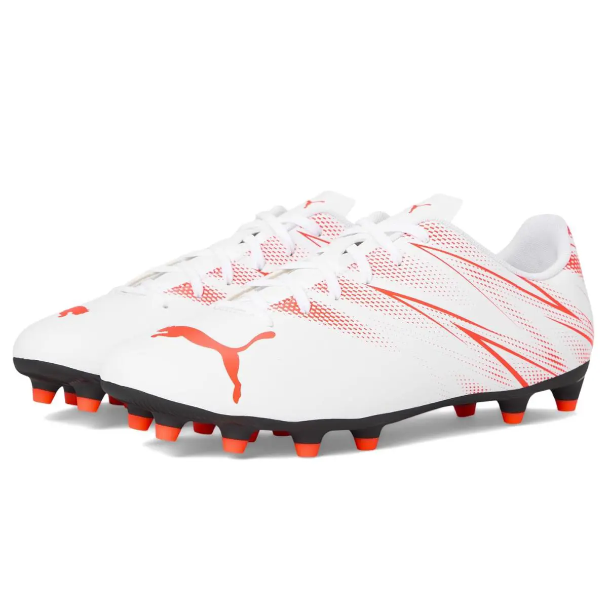 Man`s Shoes  Attacanto Firm Artificial Ground Soccer Cleats  White-Glowing Red by Puma