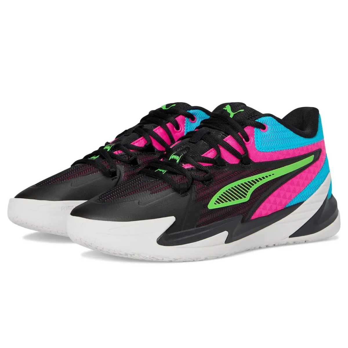 Man`s Sneakers Athletic Shoes  Dagger Basketball Shoes  Black/Fluro Pink Pes by Puma